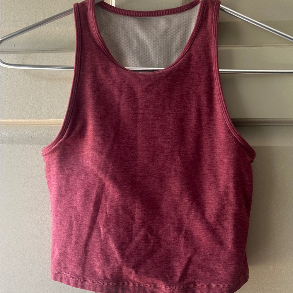 Vuori Rose-Maroon Racerback Cropped Tank